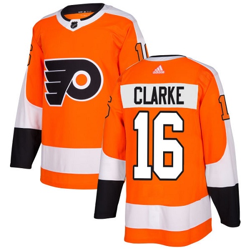 Adidas Men Philadelphia Flyers #16 Bobby Clarke Orange Home Authentic Stitched NHL Jersey